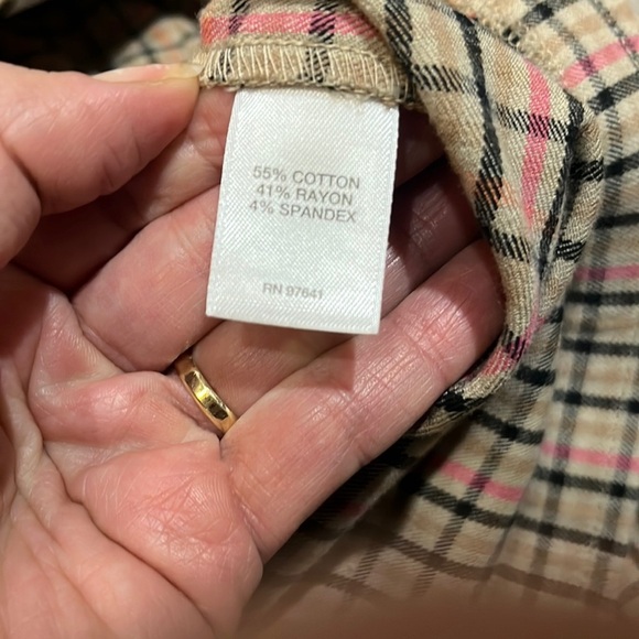 J jill bistretch plaid cotton blend pants size 12p - Picture 6 of 6